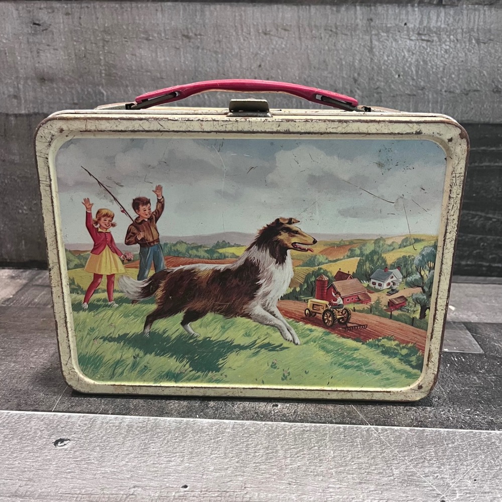 Pets and Pals Lassie Black Beauty Metal Lunchbox 1962 Vintage No Thermos